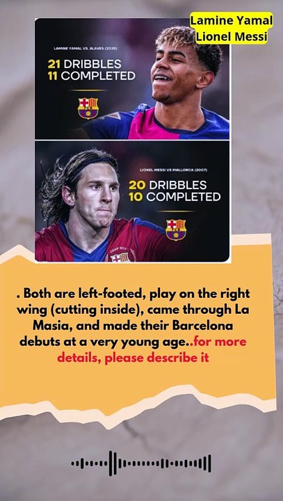 Lamine Yamal vs Lionel Messi #barcelonafootball