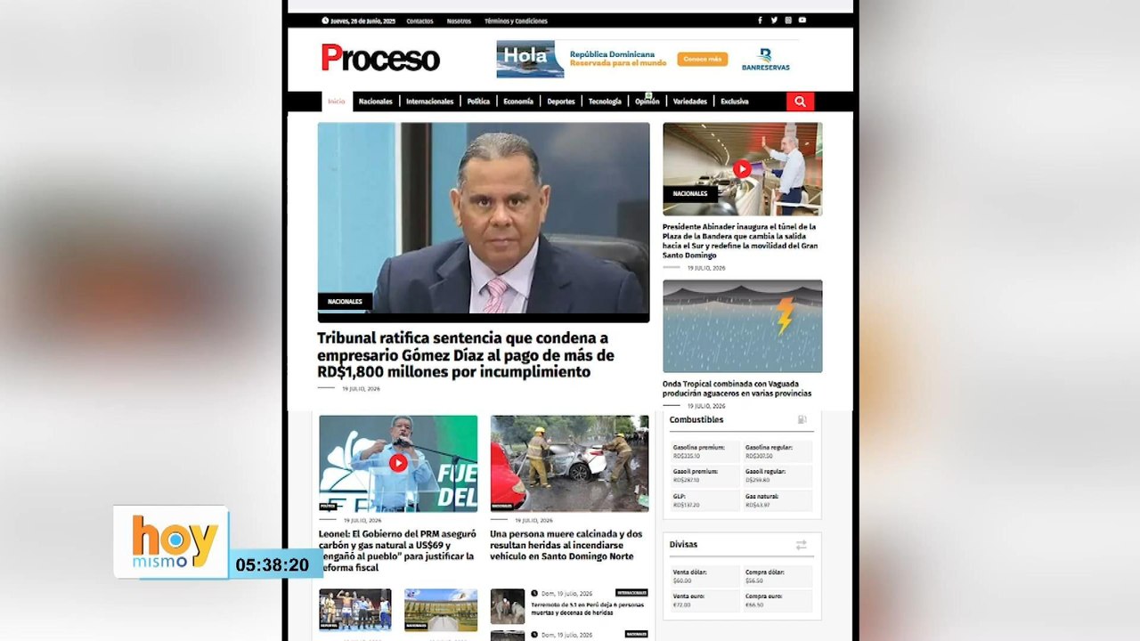 Titulares prensa dominicana de julio 2026 | Hoy Mismo