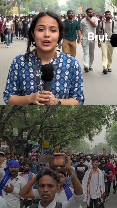 Brut on the ground at the Cockroach Janta Party's march to Parliament