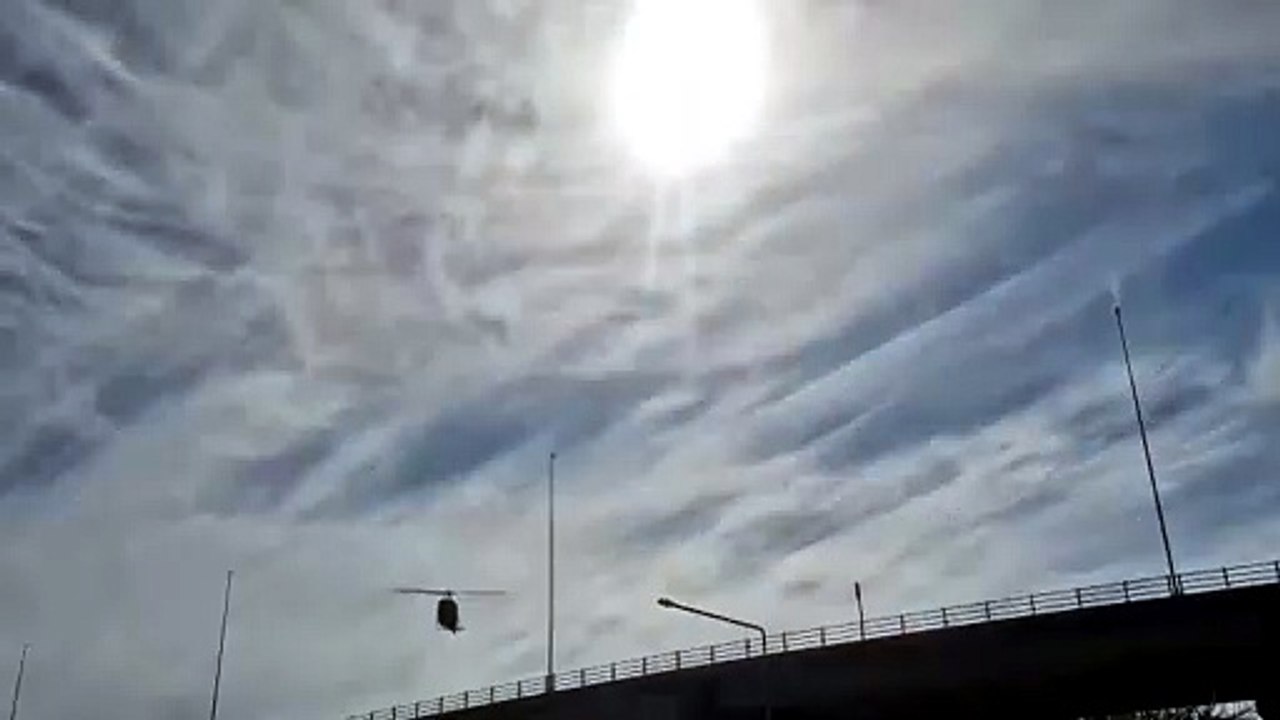 Un helicóptero 🚁 volando sobre la Ciudad de Corrientes (09/07/2026)