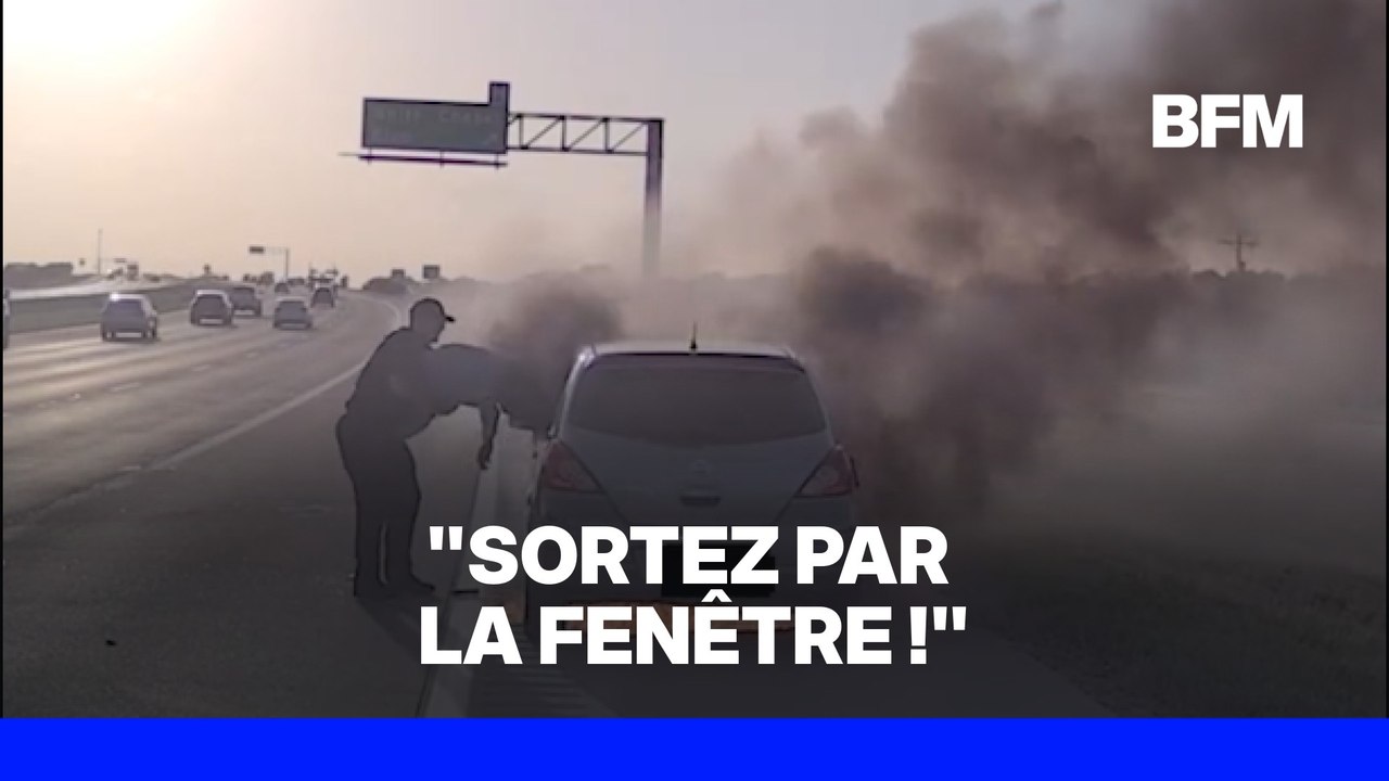 Texas: un policier sauve la vie d'un conducteur piégé dans sa voiture en flammes
