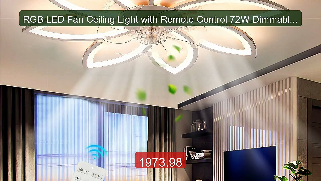RGB LED Fan Ceiling Light with Remote Control 72W Dimmable Ce... -- Amazing Value 2026 | Must Have!