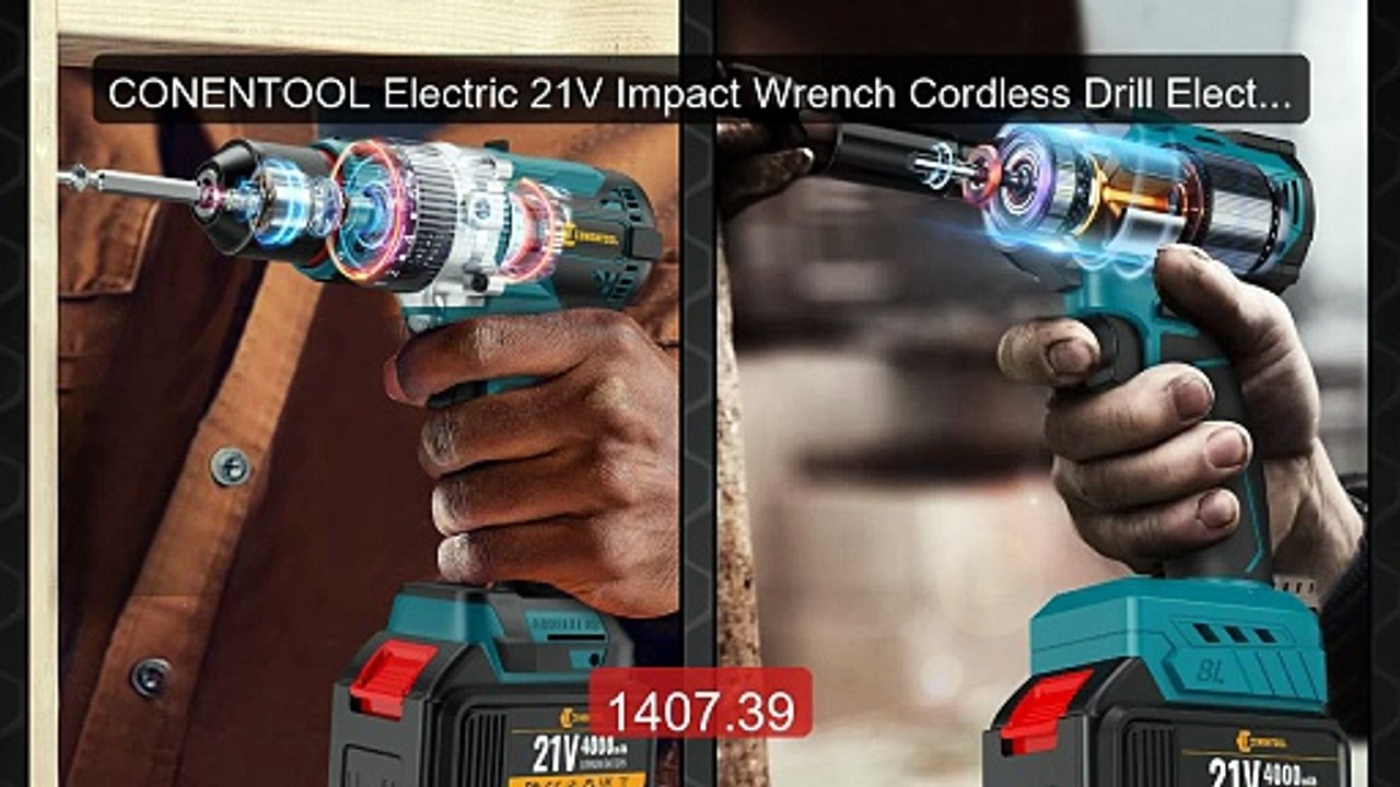 CONENTOOL Electric 21V Impact Wrench Cordless Drill Electric Drill ... -- Top Rated 2026 | Buy Now!