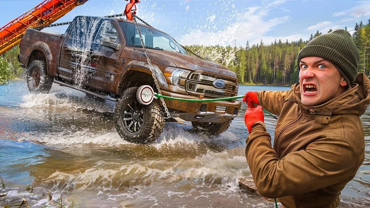 On a trouvé un camion MONSTRUEUX sous l’eau pendant une session de pêche à l’aimant !