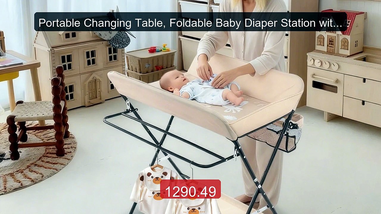 Portable Changing Table, Foldable Baby Diaper Station with Sto... -- Best Buy 2026 | Great Quality!