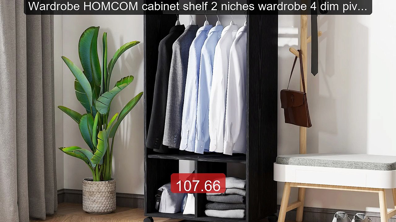 Wardrobe HOMCOM cabinet shelf 2 niches wardrobe 4 dim pivot... -- Top Pick 2026 | Unbeatable Price!