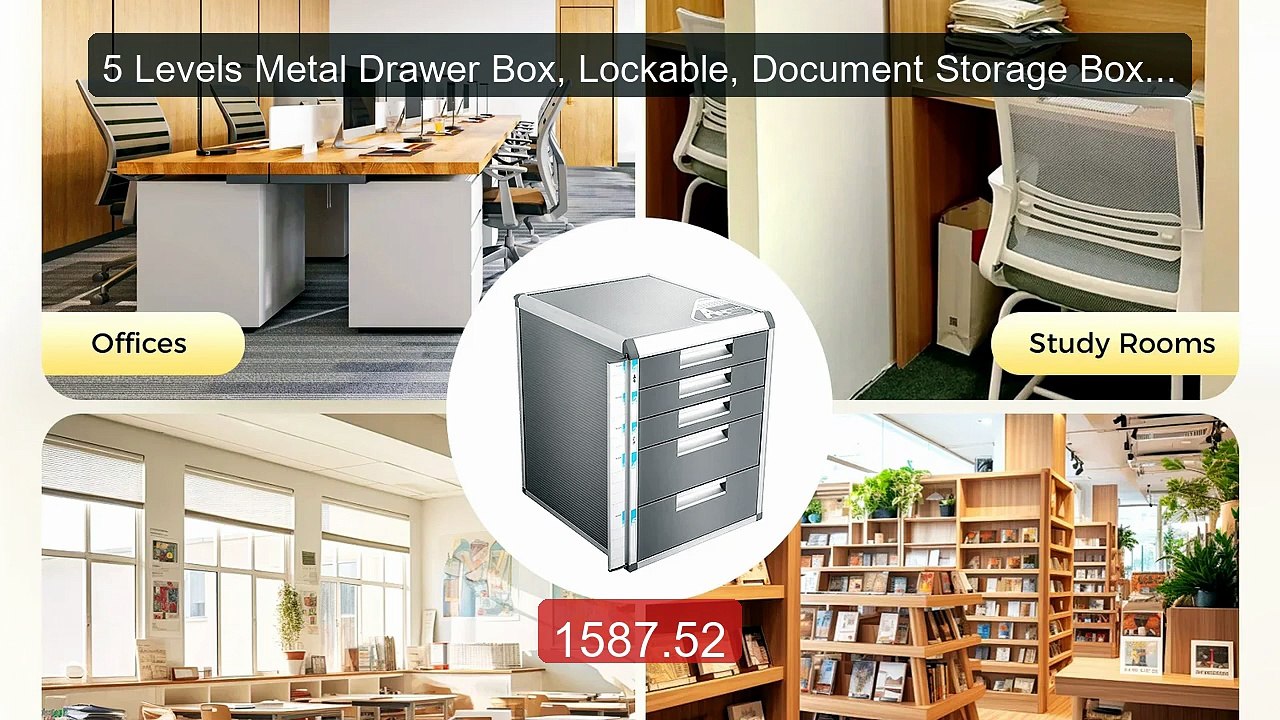 5 Levels Metal Drawer Box, Lockable, Document Storage Box, Fil... -- Hot Deal 2026 | Limited Offer!