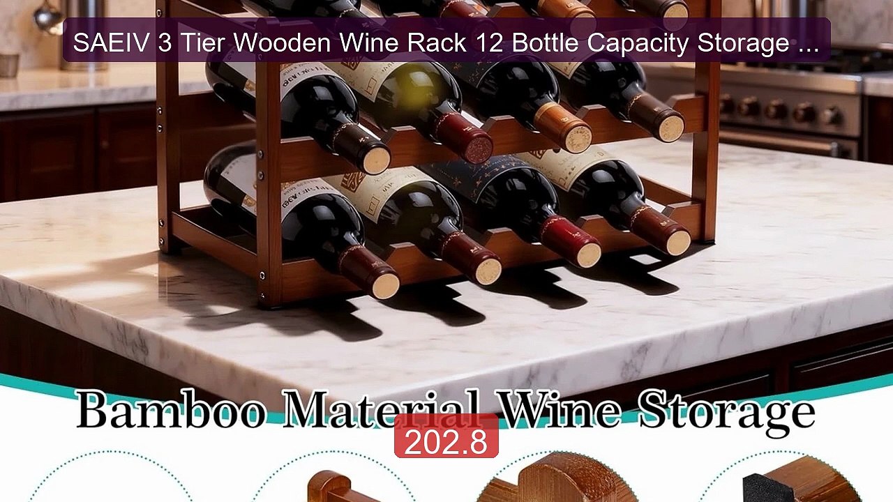 SAEIV 3 Tier Wooden Wine Rack 12 Bottle Capacity Storage Organ... -- Best Buy 2026 | Great Quality!