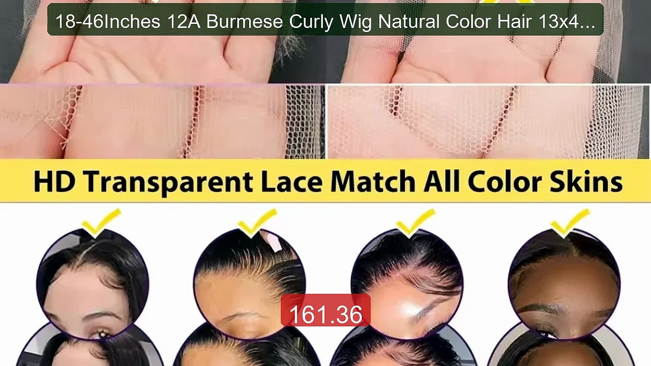 18-46Inches 12A Burmese Curly Wig Natural Color Hair 13x4 13X6 HD T... -- Top Rated 2026 | Buy Now!
