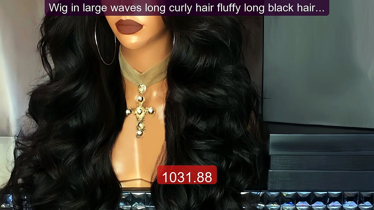 Wig in large waves long curly hair fluffy long black hair fashion s... -- Top Rated 2026 | Buy Now!