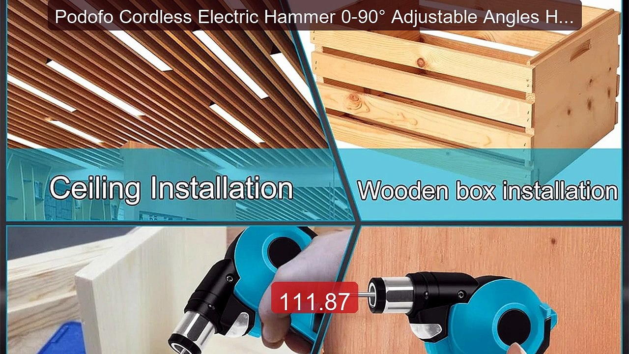 Podofo Cordless Electric Hammer 0-90° Adjustable Angles Hammer... -- Hot Deal 2026 | Limited Offer!