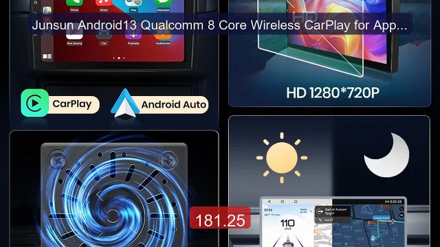 Junsun Android13 Qualcomm 8 Core Wireless CarPlay for Apple A... Amazing Value 2026 | Must Have!