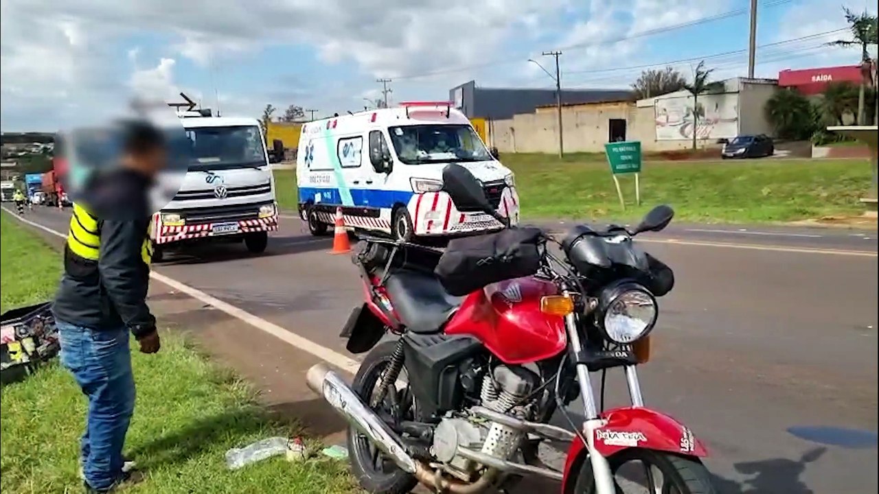 Motociclista fica ferido em acidente na rodovia BR-277, em Cascavel