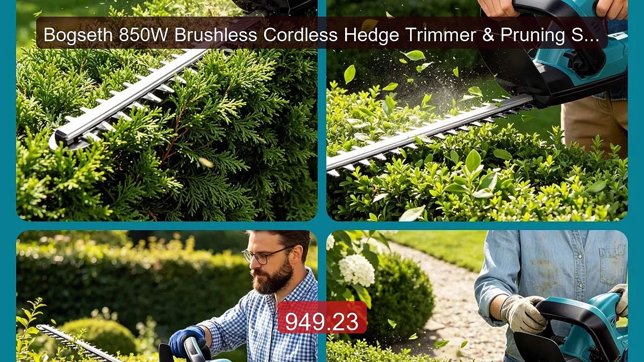 Bogseth 850W Brushless Cordless Hedge Trimmer & Pruning Saw... -- Top Pick 2026 | Unbeatable Price!