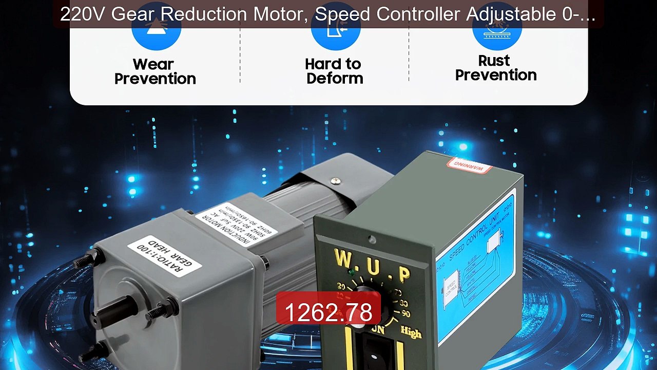 220V Gear Reduction Motor, Speed Controller Adjustable 0-90r/... -- Amazing Value 2026 | Must Have!