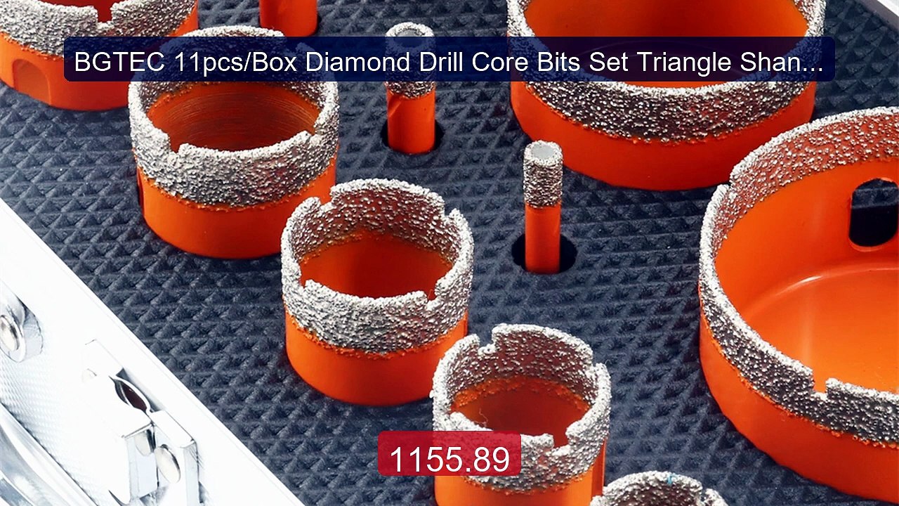 BGTEC 11pcs/Box Diamond Drill Core Bits Set Tri...