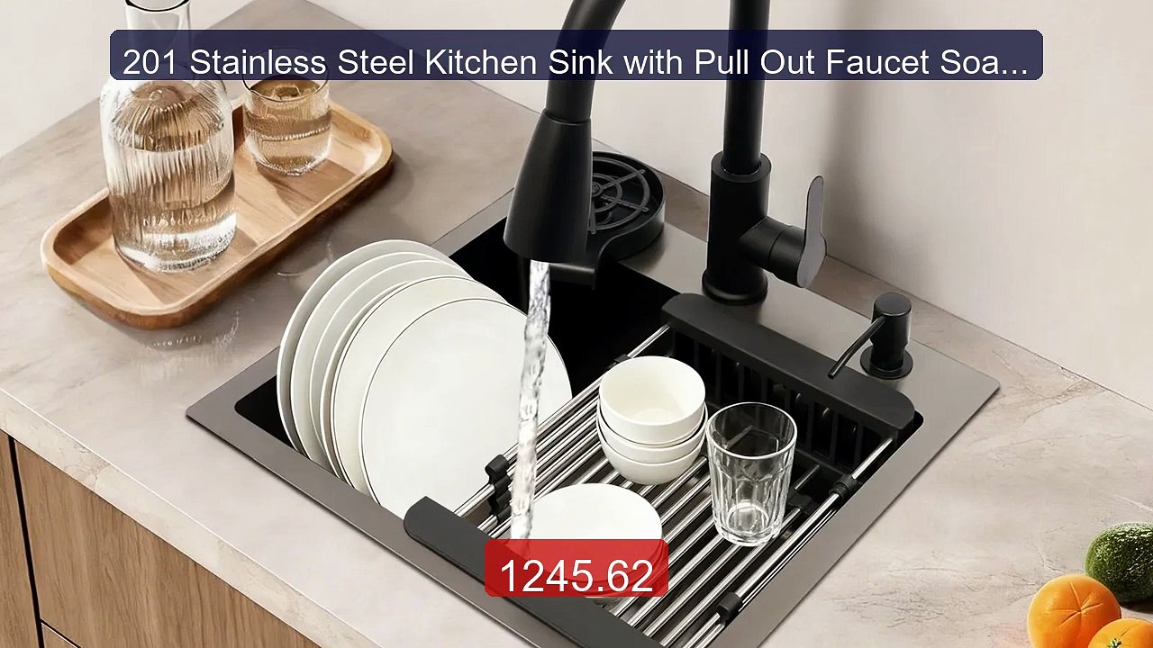 201 Stainless Steel Kitchen Sink with Pull Out Faucet Soap Dis... -- Hot Deal 2026 | Limited Offer!
