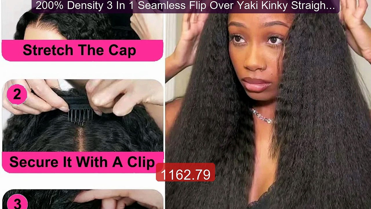 200% Density 3 In 1 Seamless Flip Over Yaki Kinky Straight ... -- Top Pick 2026 | Unbeatable Price!