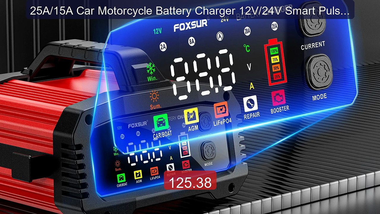 25A/15A Car Motorcycle Battery Charger 12V/24V Smart Pulse Rep... -- Hot Deal 2026 | Limited Offer!