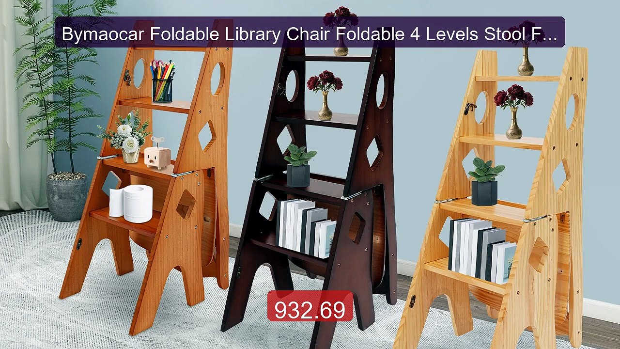 Bymaocar Foldable Library Chair Foldable 4 Levels Stool Foldin... -- Hot Deal 2026 | Limited Offer!