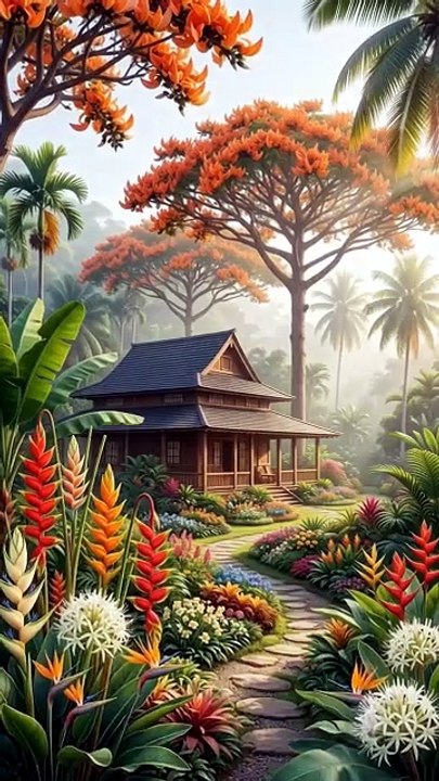 A beautiful forest house.