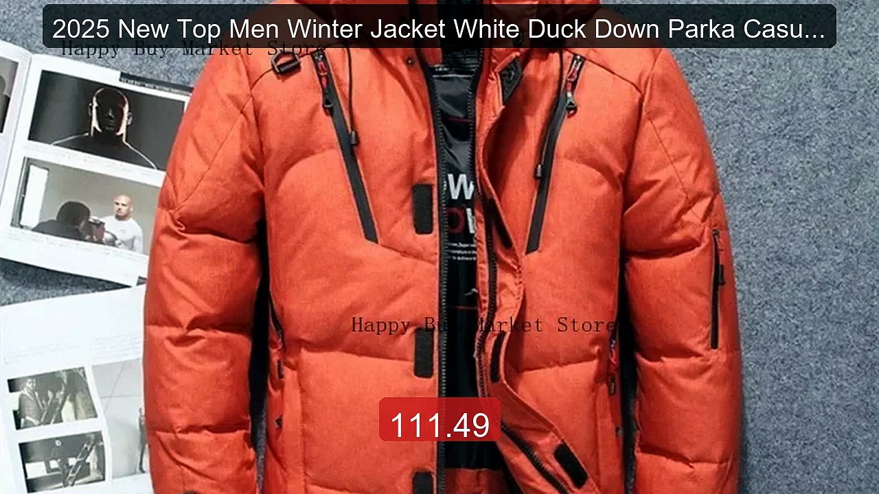 2025 New Top Men Winter Jacket White Duck Down Parka Casual Goose F... -- Top Rated 2026 | Buy Now!