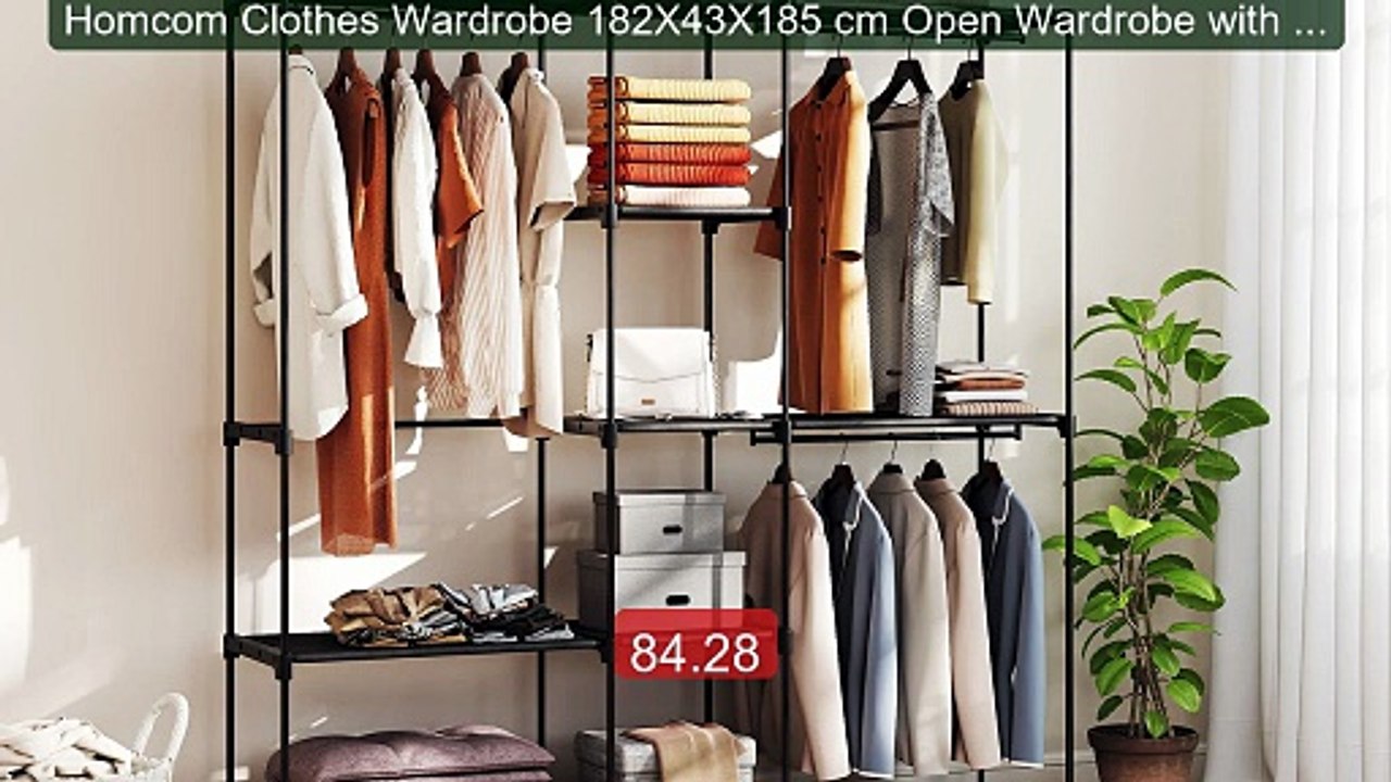 Homcom Clothes Wardrobe 182X43X185 cm Open Ward...