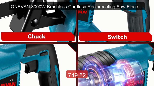 ONEVAN 3000W Brushless Cordless Reciprocating Saw Electric Cha... Hot Deal 2026 | Limited Offer!