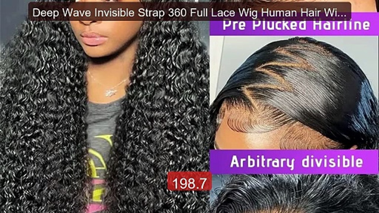Deep Wave Invisible Strap 360 Full Lace Wig Human Hair Wigs 200 De... -- Best Deal 2026 | Shop Now!