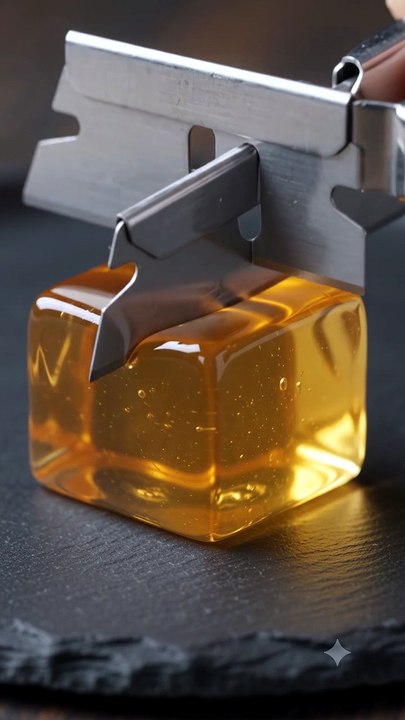 Caramel Cube Cut with a Razor | Smooth Satisfying ASMR Slicing | Original Sound