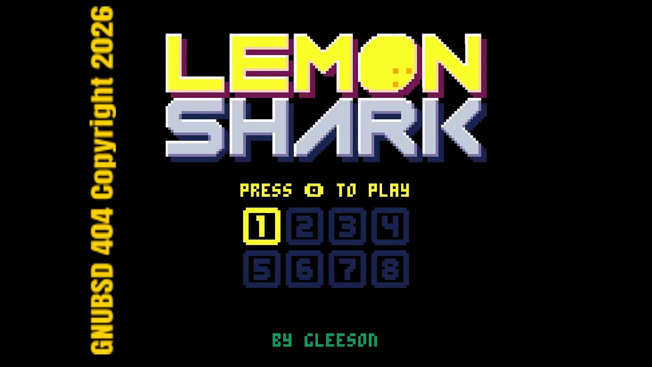 GNUBSD404Short N181 Lemon Shark (looks like PacMan but it is different) (Linux/Web/Pico)