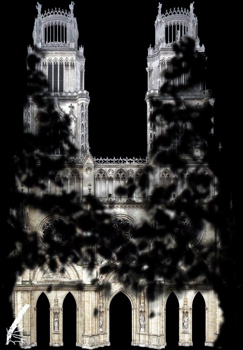 Mappingvideo orléans 2022 : les arbres du spectacle « Orléans, ville jardin »