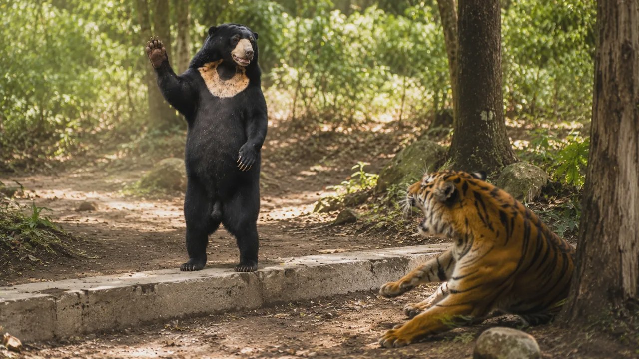L’ours si petit qu’on le prenait pour une peluche… jusqu’à ce qu’il tue un tigre – OURS MALAIS