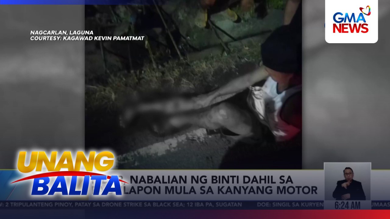 Rider, nabalian ng binti dahil sa pagtilapon mula sa kanyang motor | Unang Balita