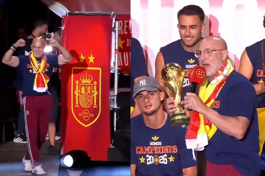 Luis de la Fuente takes Spain's World Cup celebration to the next level by singing in front of thousands