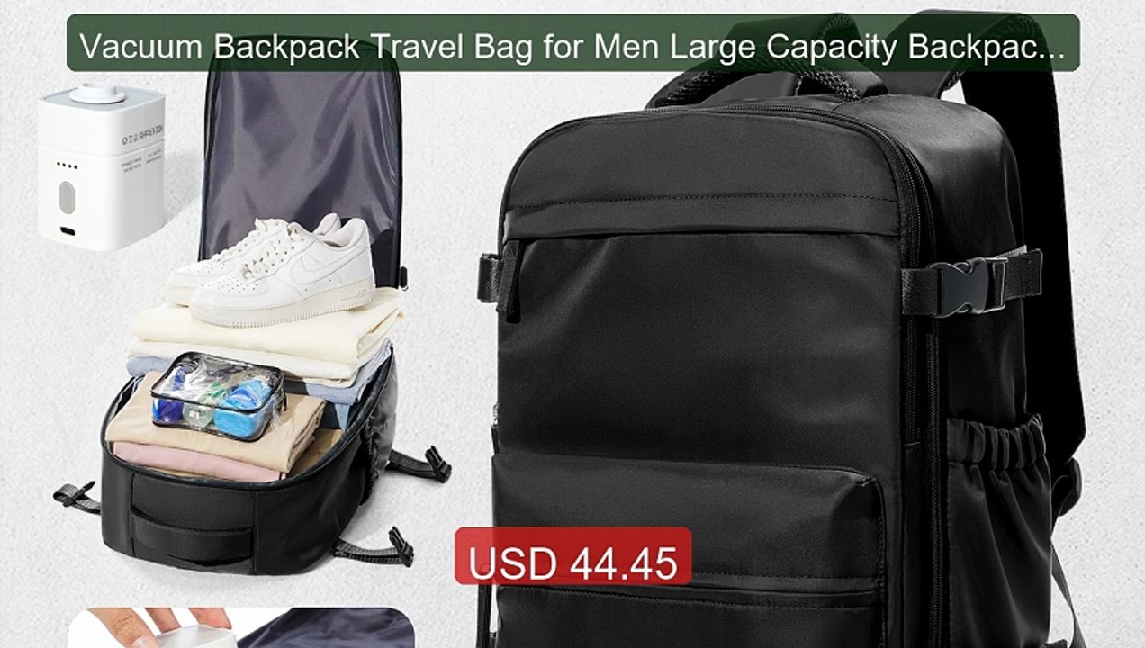 Vacuum Backpack Travel Bag for Men Large Capacity Backpack Bus... -- Best Buy 2026 | Great Quality!