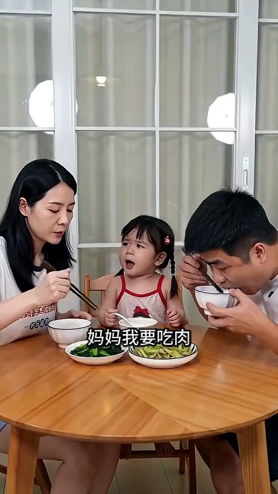 cute baby girl AI飯桌餵狗烏龍事件 ai創作 親子互動 親子日常 萌娃日常