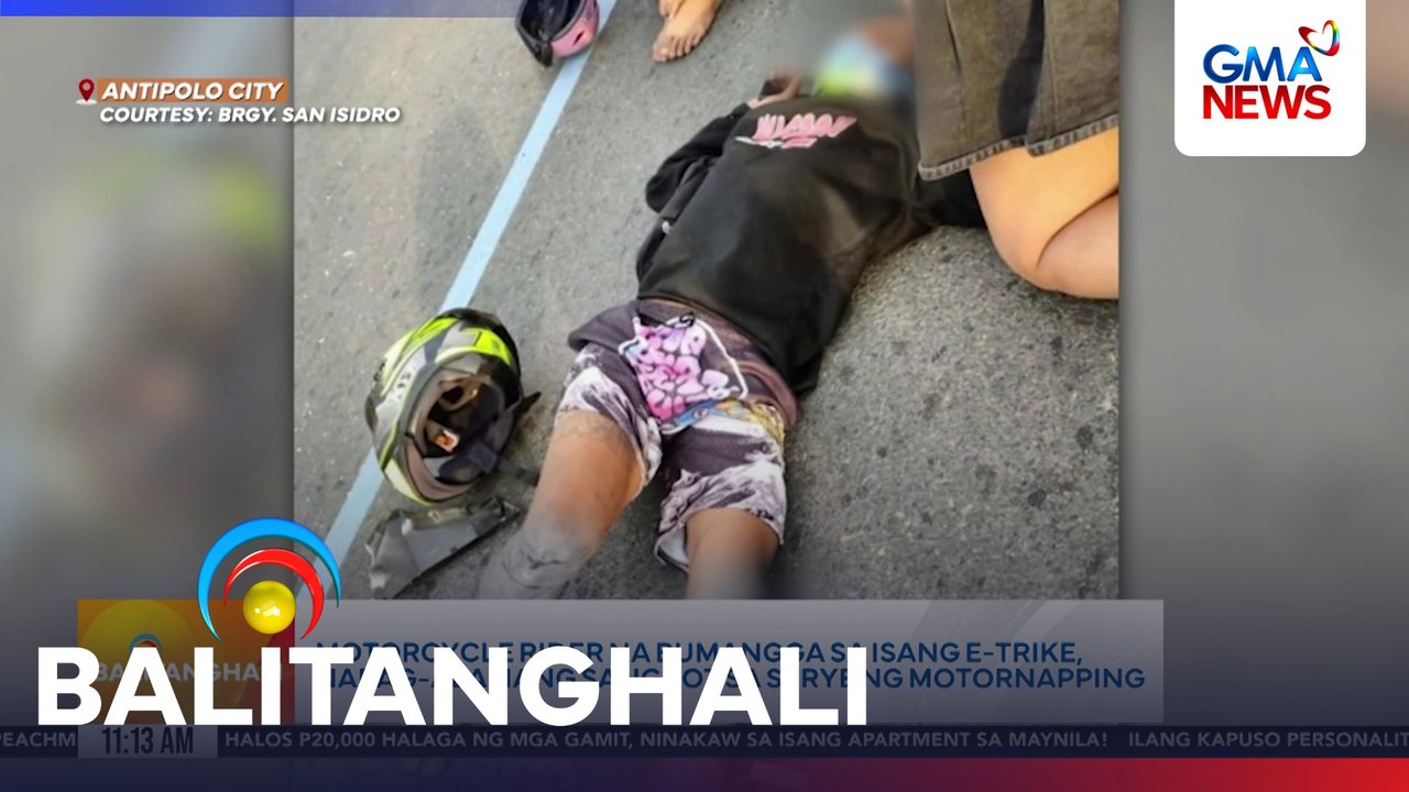 Motorcycle rider na bumangga sa isang e-trike, napag-alamang sangkot sa serye ng motornapping | Balitanghali