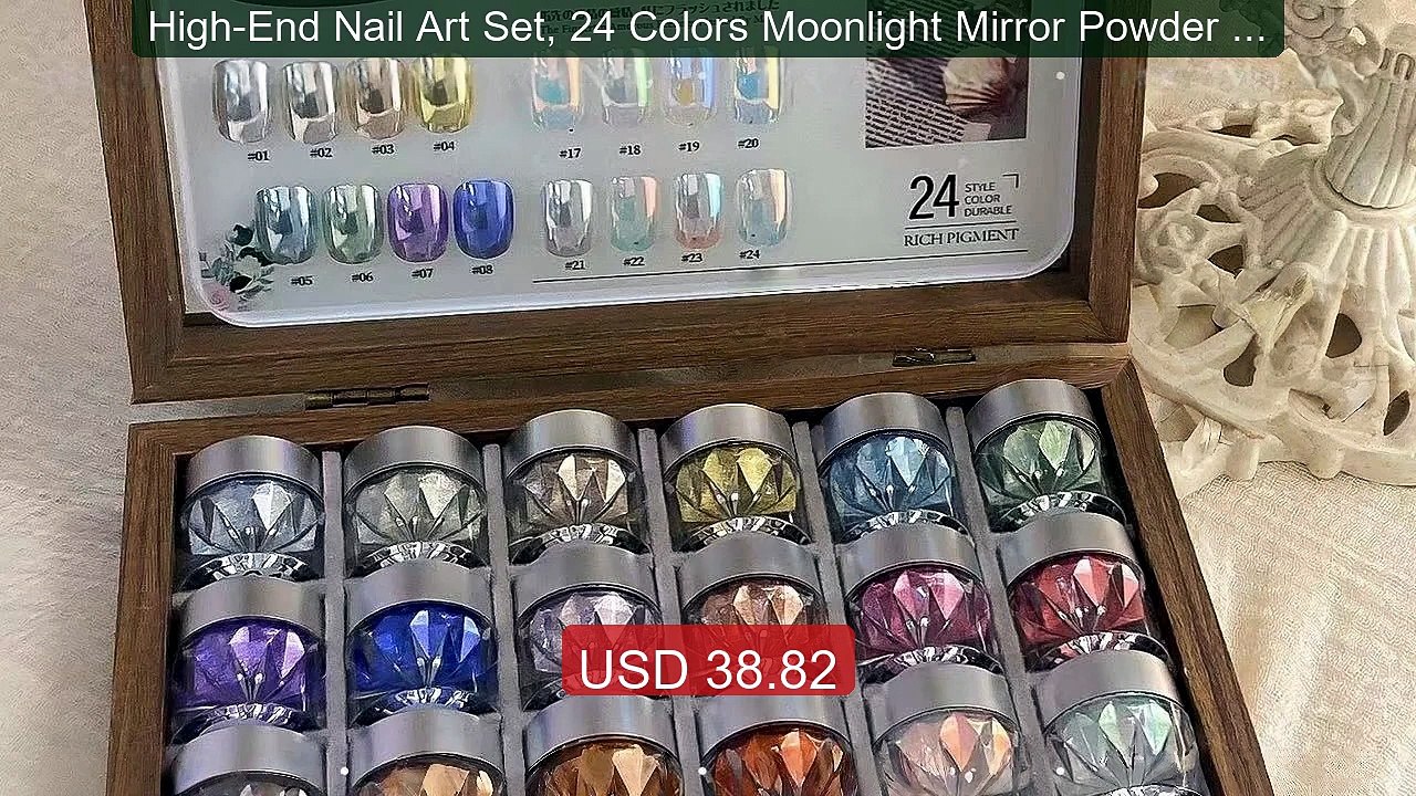 High-End Nail Art Set, 24 Colors Moonlight Mirror Powder Kit,... -- Amazing Value 2026 | Must Have!