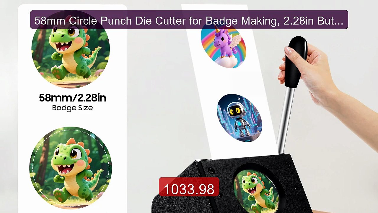 58mm Circle Punch Die Cutter for Badge Making, 2.28in Button Press... -- Best Deal 2026 | Shop Now!