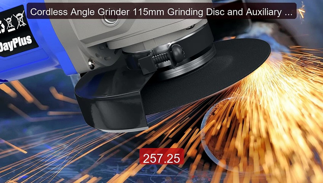 Cordless Angle Grinder 115mm Grinding Disc and Auxiliary Handle100... -- Best Deal 2026 | Shop Now!