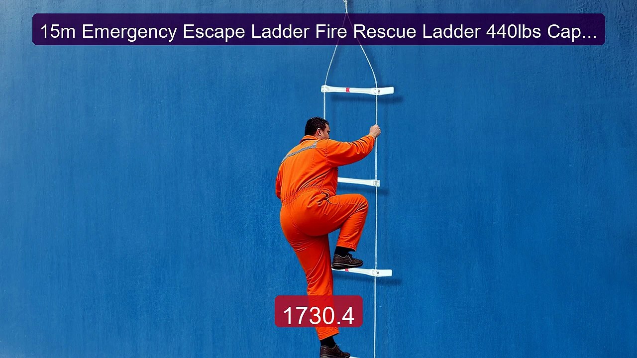 15m Emergency Escape Ladder Fire Rescue Ladder 440lbs Capacity... -- Best Buy 2026 | Great Quality!