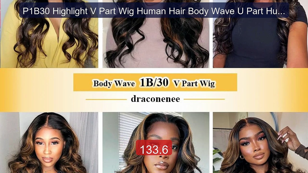 P1B30 Highlight V Part Wig Human Hair Body Wave U Part Huma... -- Top Pick 2026 | Unbeatable Price!