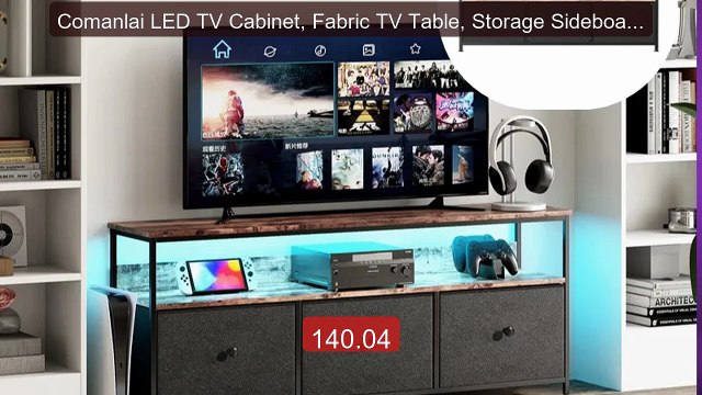 Comanlai LED TV Cabinet, Fabric TV Table, Storage Sideboard, ... Amazing Value 2026 | Must Have!