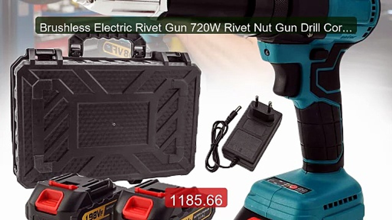 Brushless Electric Rivet Gun 720W Rivet Nut Gun Drill Cordles... -- Amazing Value 2026 | Must Have!