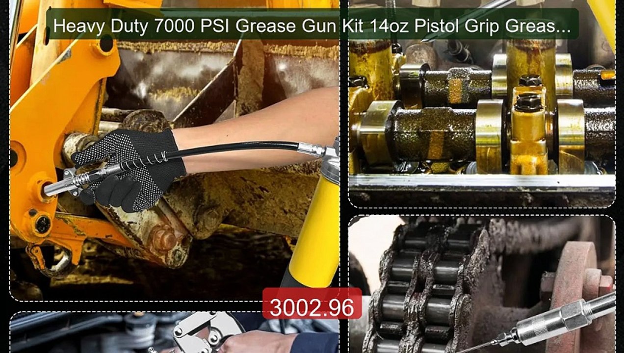 Heavy Duty 7000 PSI Grease Gun Kit 14oz Pistol Grip Grease Gun... -- Hot Deal 2026 | Limited Offer!