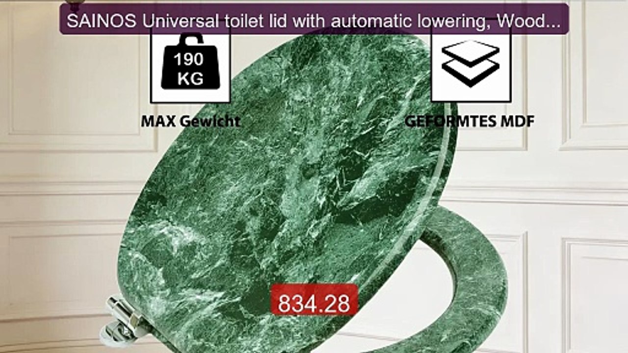 SAINOS Universal toilet lid with automatic lowering, Wood toi... -- Amazing Value 2026 | Must Have!