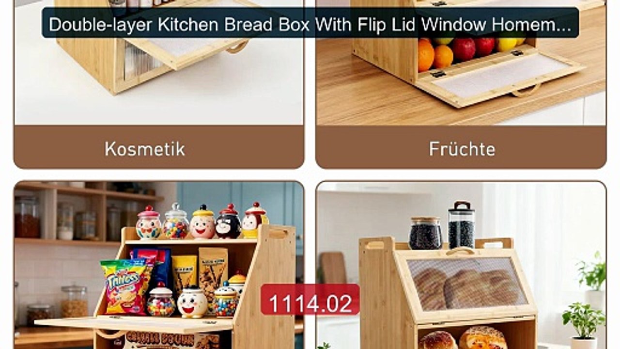 Double-layer Kitchen Bread Box With Flip Lid Window Homemade B... -- Best Buy 2026 | Great Quality!