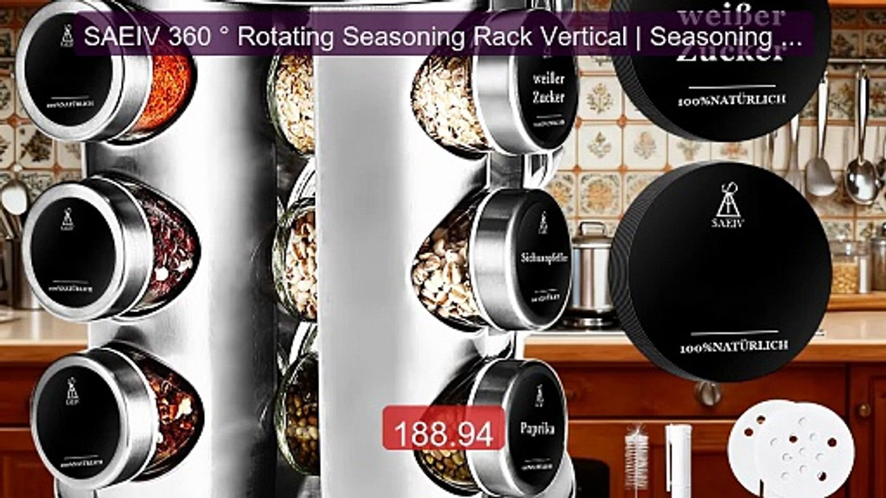 SAEIV 360 ° Rotating Seasoning Rack Vertical | Seasoning Ro... -- Top Pick 2026 | Unbeatable Price!