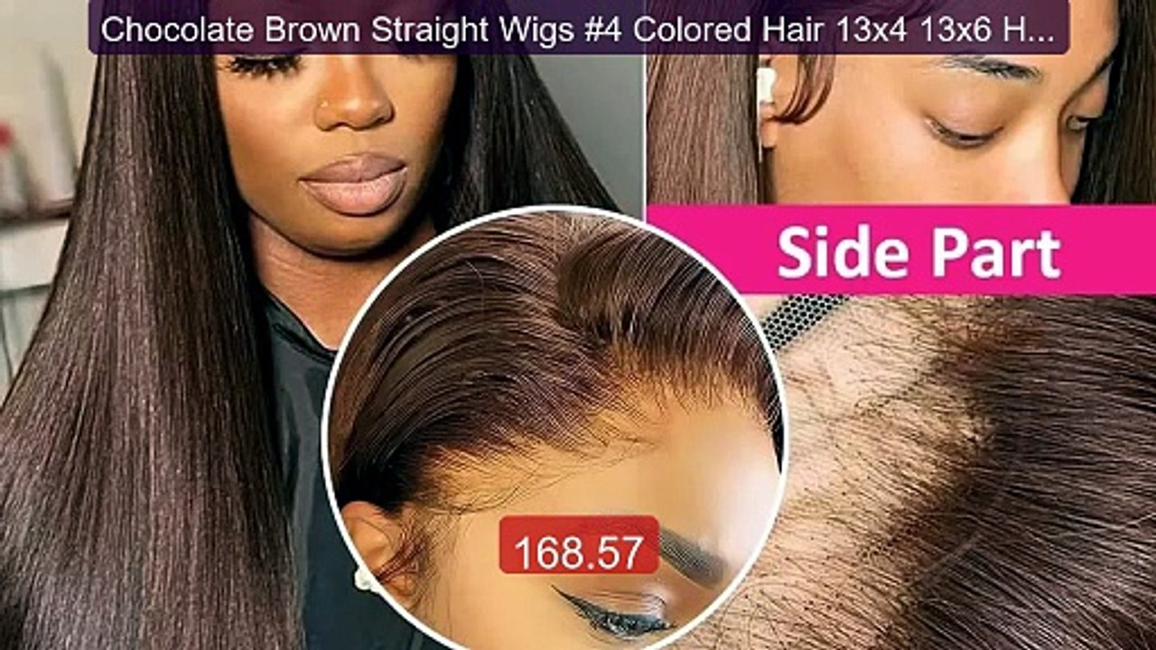 Chocolate Brown Straight Wigs #4 Colored Hair 13x4 13x6 HD Transpar... -- Top Rated 2026 | Buy Now!